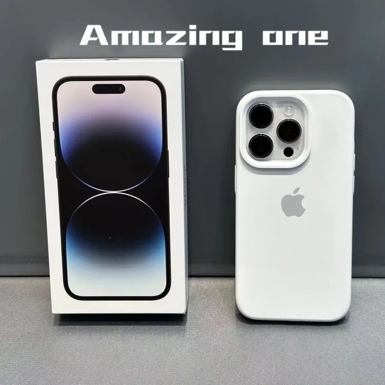 奶白色iPhone14pro max手机壳液态硅胶适用苹果15pro/13/12软壳11