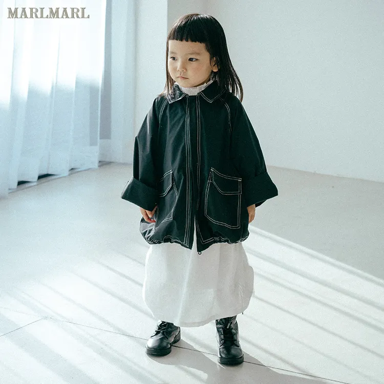 MARLMARL宝宝春夏薄款外套儿童英伦风防水风衣上衣星空黑swing04