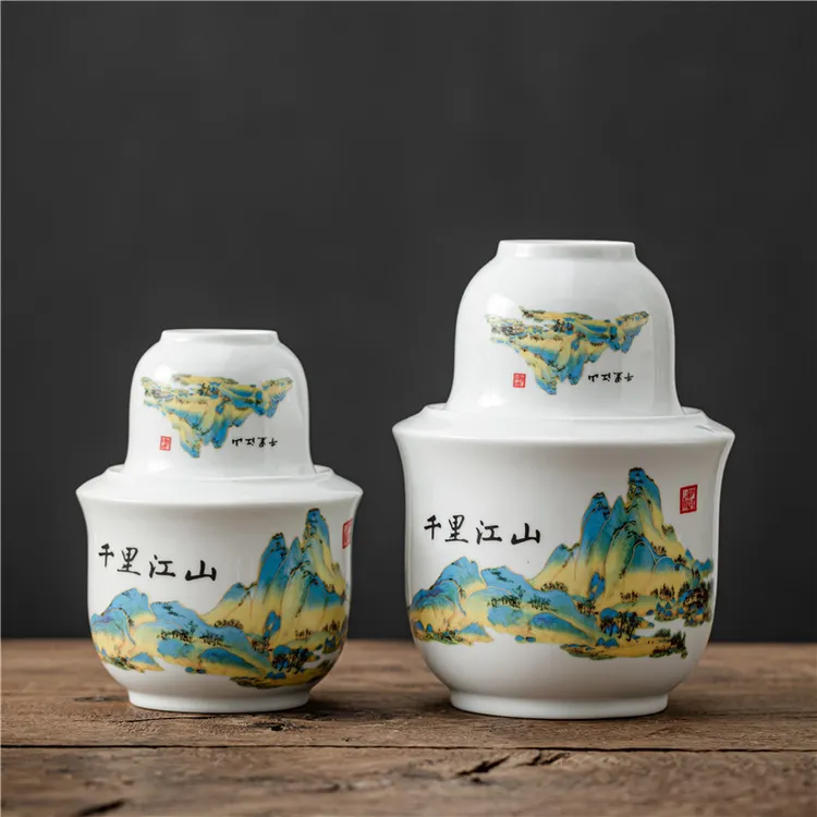 温酒器烫酒壶家用陶瓷温酒壶暖酒热酒壶老式半斤二两套装黄酒酒器