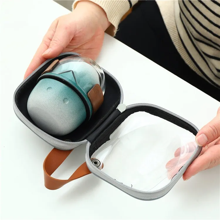 企鹅便携式茶具旅行露营快客杯套装随身收纳包户外杯旅游LOGO