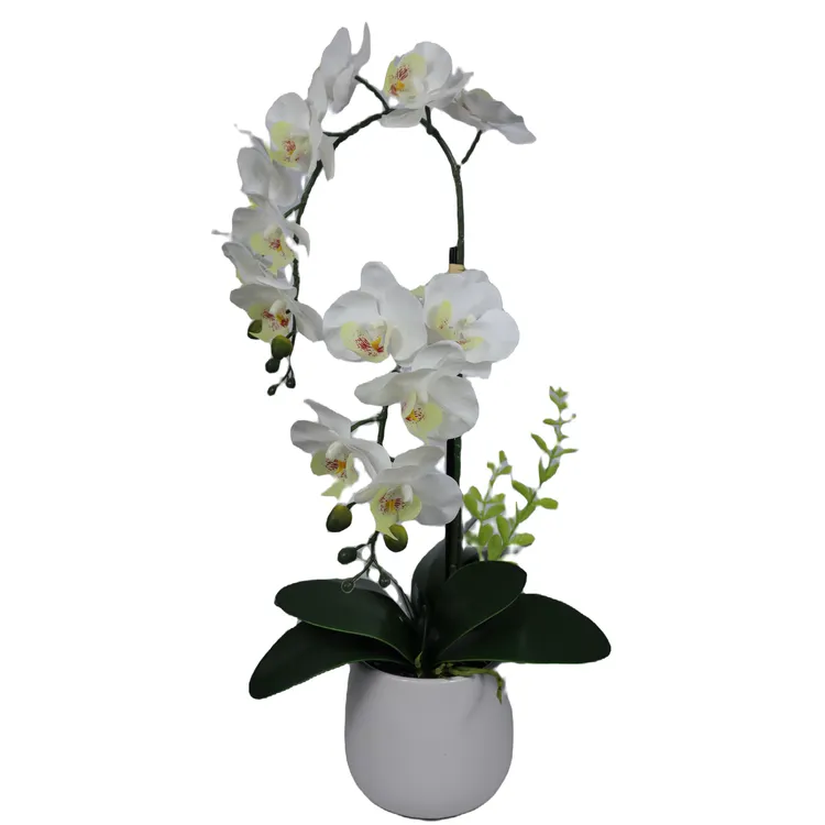 高档蝴蝶兰仿真花摆件客厅摆设花轻奢餐桌花摆花桌面假花装饰花艺