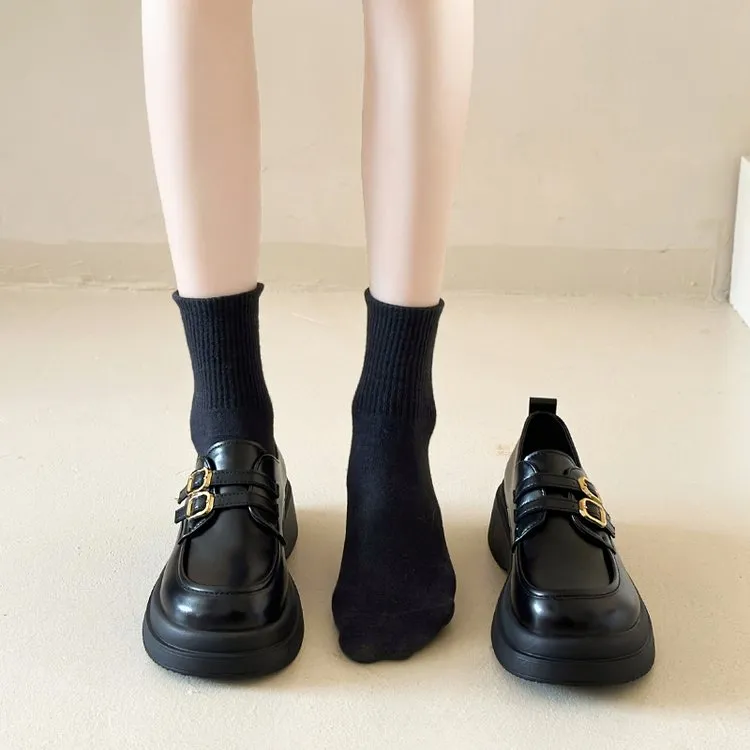 复古英伦风小皮鞋女春季新款玛丽珍学生韩版百搭学院厚底乐福鞋