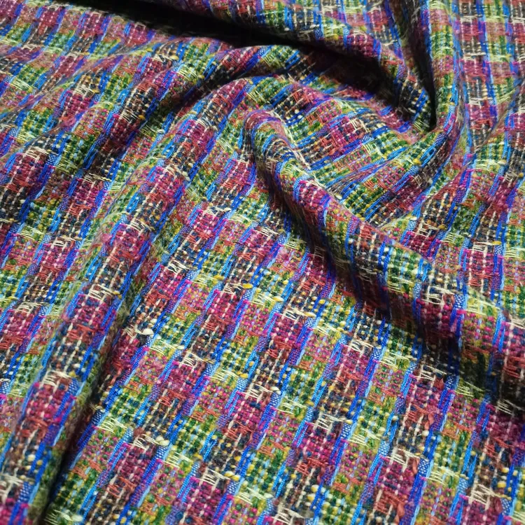 新款毛呢格子外套面料垂感好风衣大衣时尚洋气款套装布料服装定制