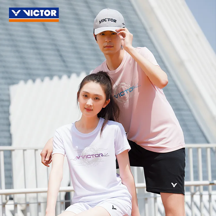 VICTOR威克多胜利羽毛球服男女款训练系列针织运动短袖T恤45009
