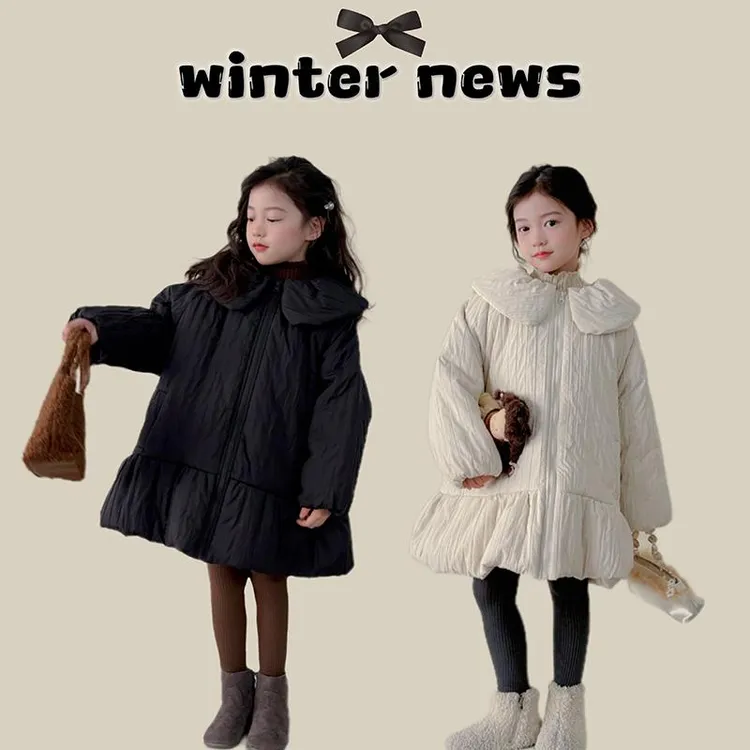 巴拉巴拉韩国2024新款冬季女童棉服新款洋气裙摆儿童冬装夹棉加厚