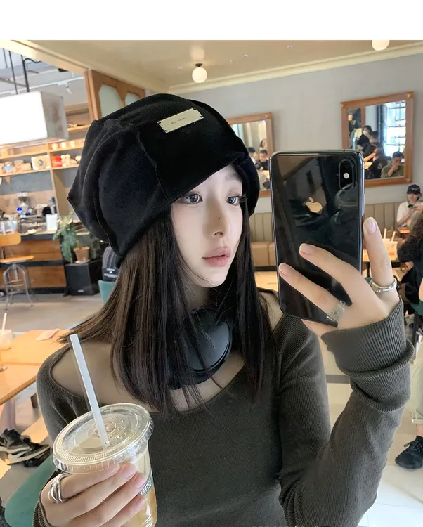 慵懒风网红宽松帽薄款透气潮酷堆堆帽子女春秋头巾帽冷帽