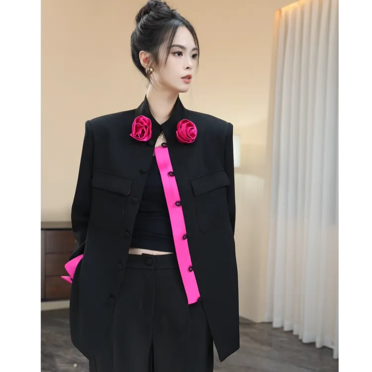 ZEROYK原创设计高级感洋气减龄撞色西装裤子两件套