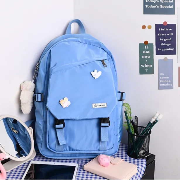 简约轻便时尚百搭休闲韩版大学生双肩包女森系潮流初中韩版森系