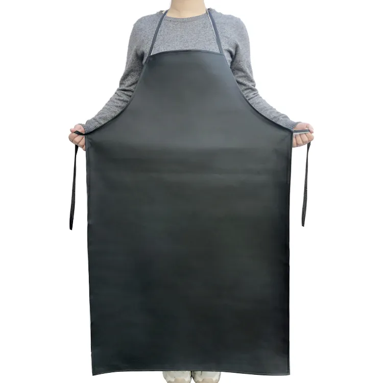 皮围裙防水防油软皮女厨房白色加长款围腰男工厂专用加厚PU工作服