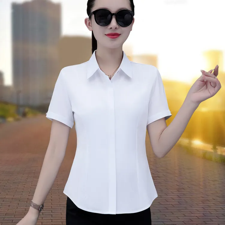 白色衬衫女短袖2025新款夏季韩版职业正装气质工作服免烫高档衬衣