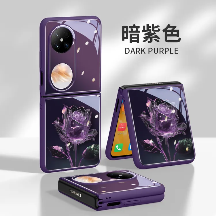 发光水晶玫瑰适用华为Pocket手机壳pocket2折叠屏P50pocket防摔外