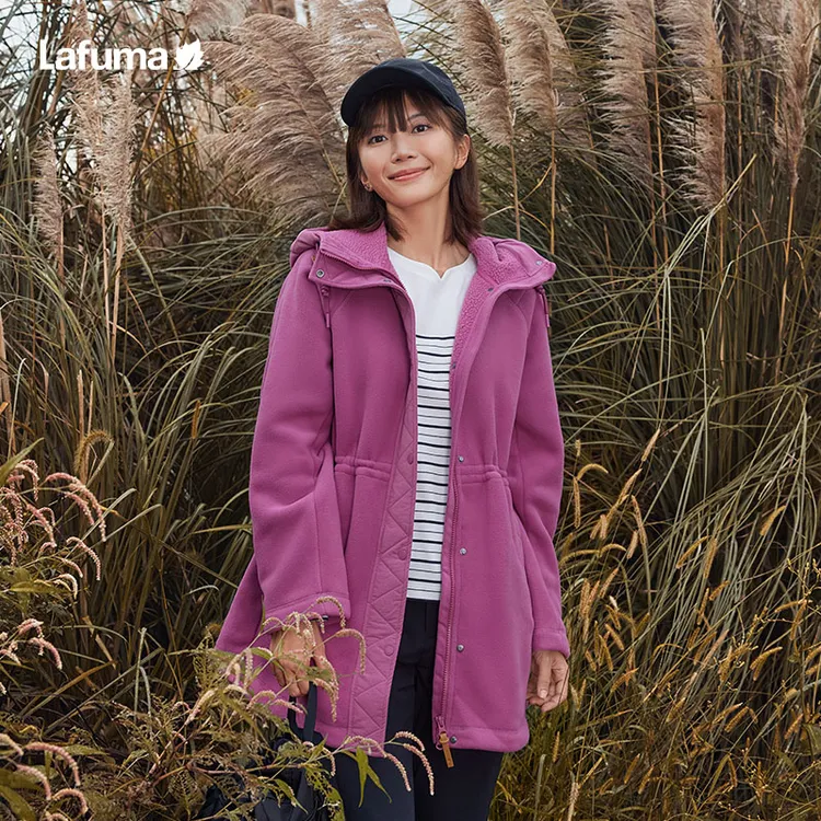 【双面摇粒绒】LAFUMA户外秋冬中长款保暖女士舒适抓绒衣LFJA4CR66