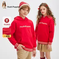 【一体绒红卫衣合集】暇步士童装冬季新款红色洋气宽松加绒上衣