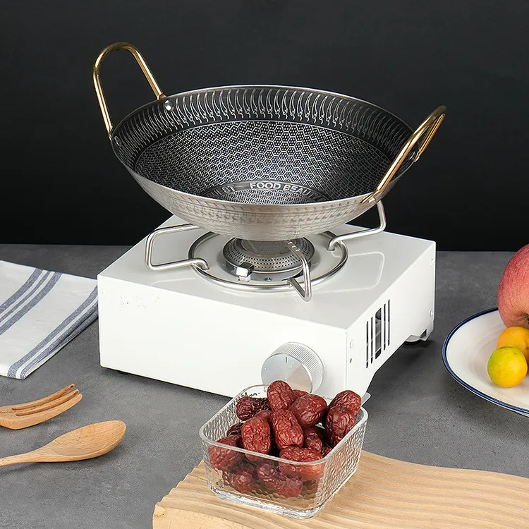 不粘干锅炉商用小火锅圆底酒精炉家用不锈钢锅仔饭店麻辣香锅仔锅