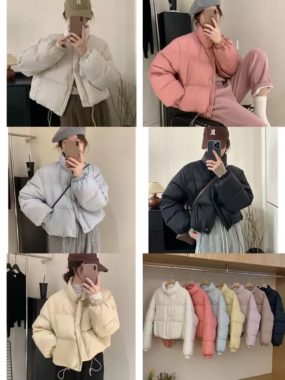 温柔多色短款棉服女冬季小个子新款立领保暖棉袄面包服女外套