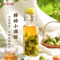 居元素小型便携带泡酒罐多种果酒小型泡酒罐密封便携-多颜色透明