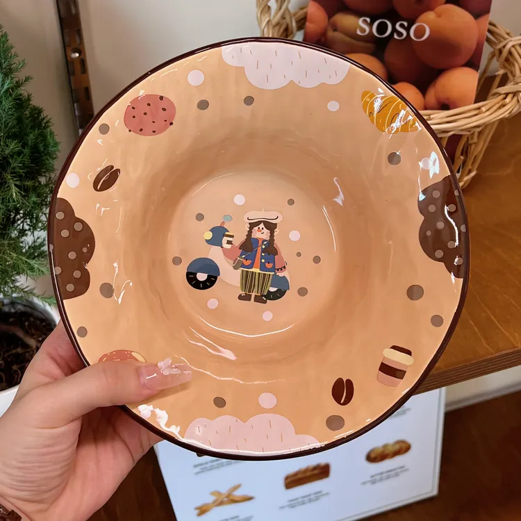 【大宣插画师联名款】美拉德风陶瓷螺蛳粉碗米饭碗沙拉碗