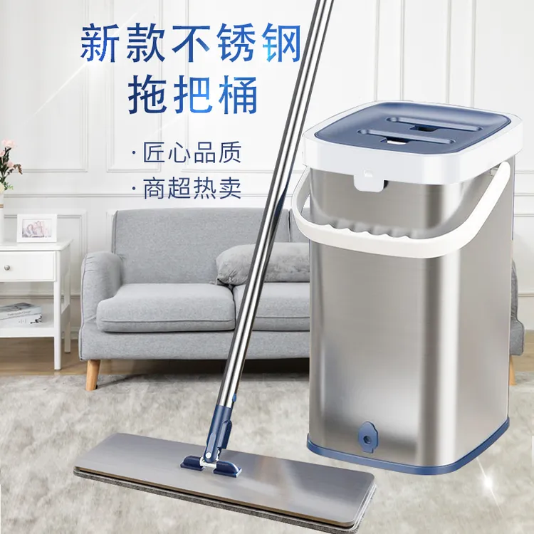 拖把家用一拖净干湿两用耐用拖地神器懒人免手洗平板墩布带桶大号
