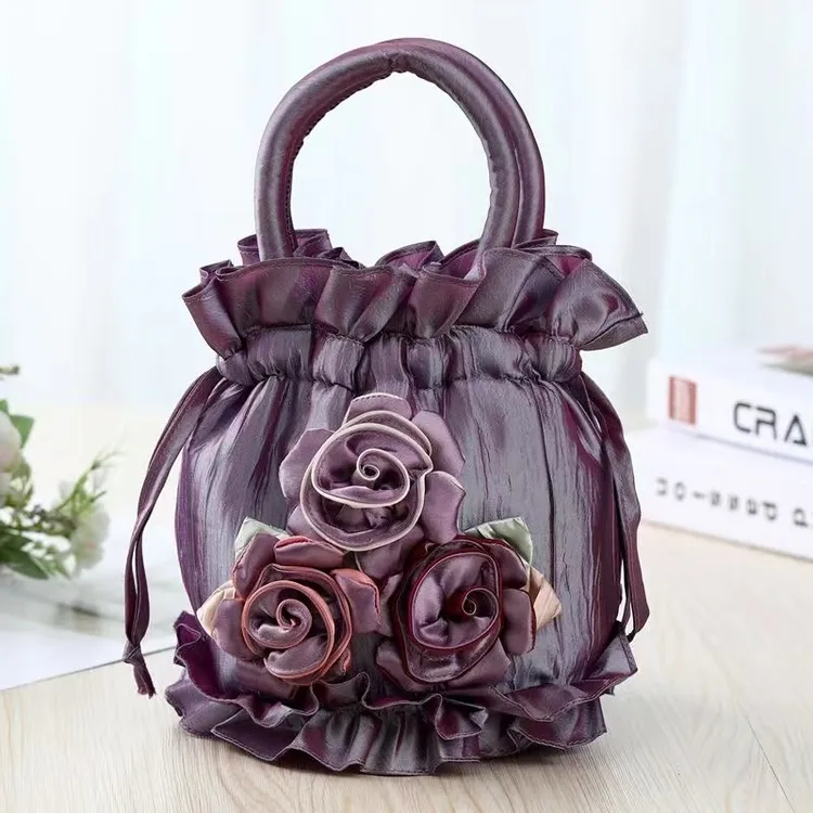 原创文艺复古手提包女士外出手拎包收纳中老年手机女包妈妈手拿包