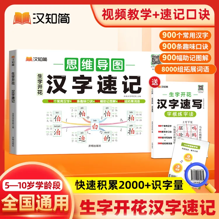 【汉字速记思维导图】2025小学通用识字速记汉字偏旁部首象形识字书