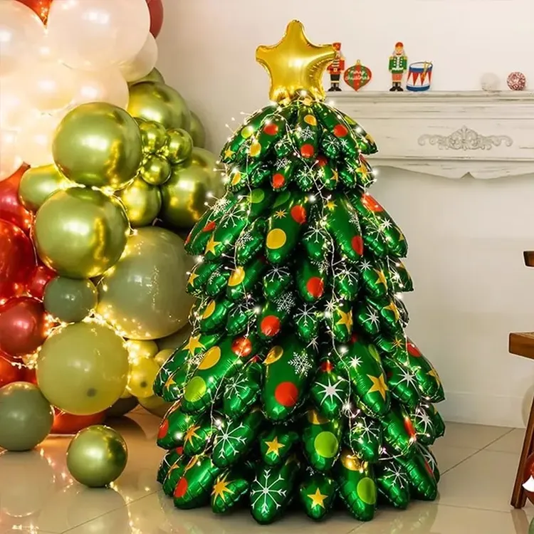 【重生】圣诞节装饰立体站立圣诞树铝膜气球DIY手工场景手机饰品ins