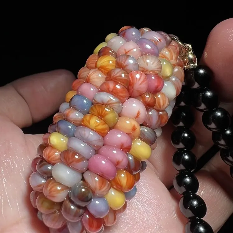 【曲奇】七彩宝石文玩玉米粒天然宝石血丝文玩玉米DIY玉米粒可种植