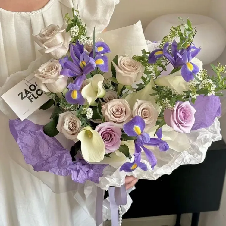 雪奈蓬蓬手揉纸花艺礼物褶皱防水鲜花包装纸花束花纸diy雪奈纸