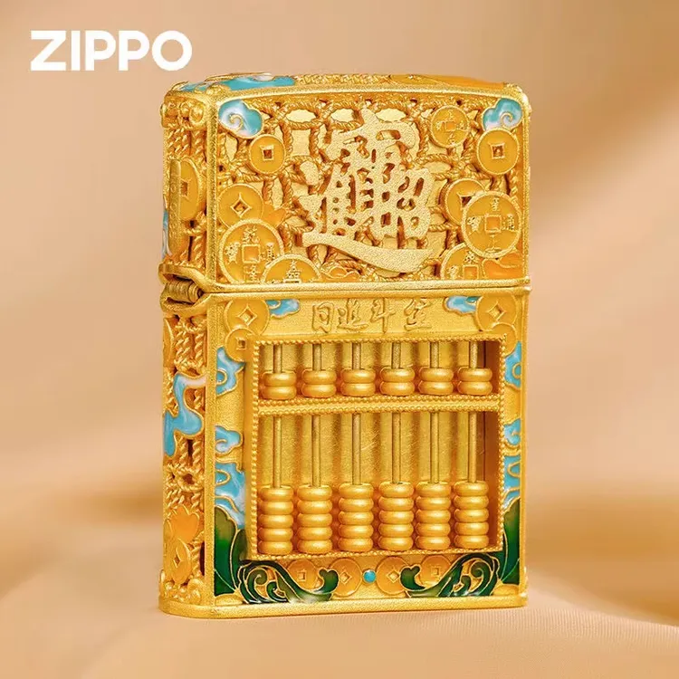 Zippo打火机官方正品珐琅算盘原装防风高档商务PWX1