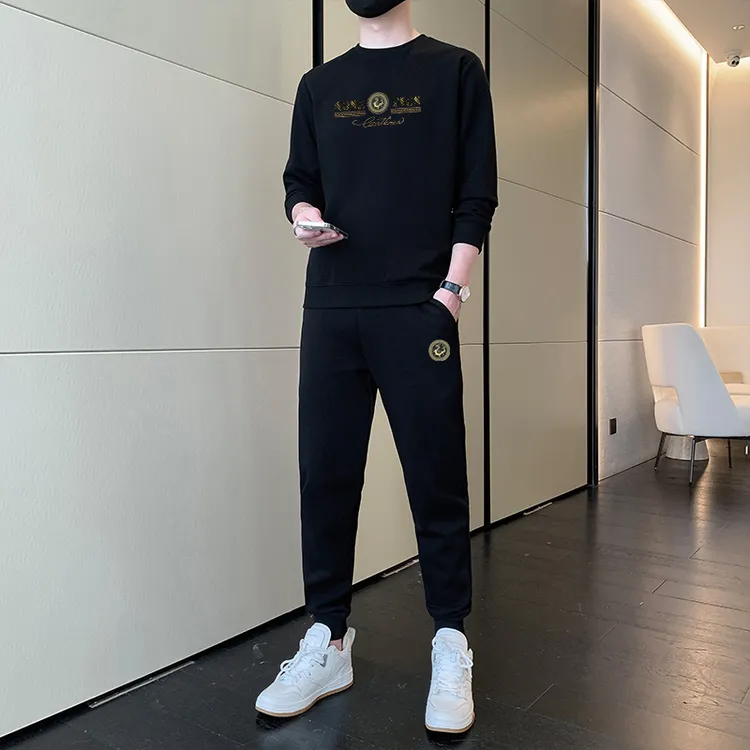 男士高档休闲套装2025秋季新款长袖卫衣潮流帅气爆款运动服两件套