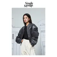 Single Mingle 新品秋冬时尚短款棒球皮夹克XX3ISW10-00