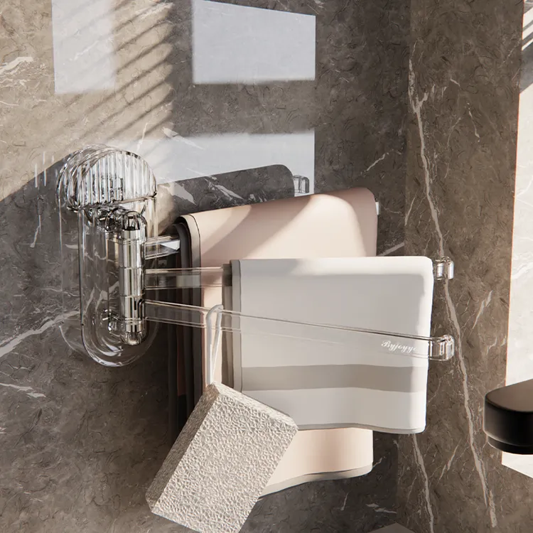 【哈乐熊】吸盘旋转抹布架轻奢风家用壁挂式沥水架浴室免打孔置物架