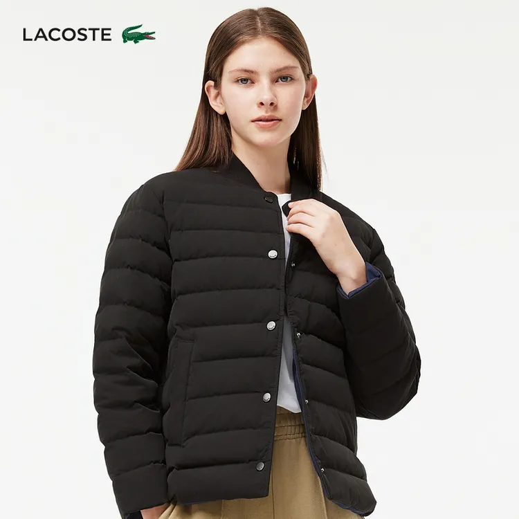 【双十一】LACOSTE法国鳄鱼女装双面穿棒球领鹅绒羽绒服外套|BF9337