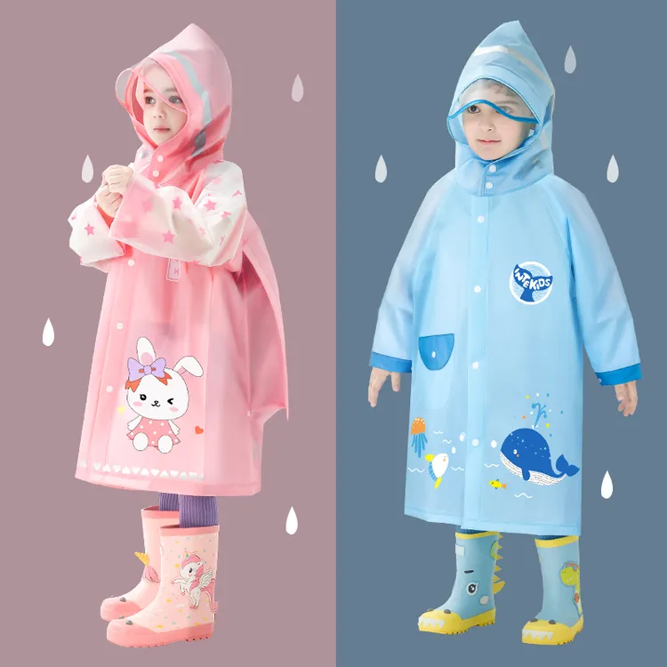 【甜甜仔】儿童雨衣幼儿园小学生全身防水卡通小孩防暴雨披书包位
