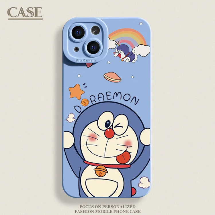 可爱叮当猫iPhone15ProMax手机壳14苹果13硅胶12全包78p男11xs/xr