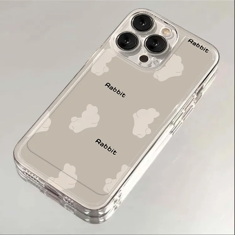 镂空兔子苹果15手机壳iphone14promax高级13硅胶12透明11全包XSXR