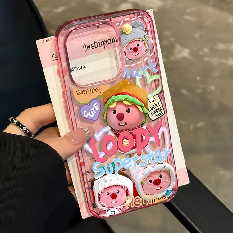 可爱海狸适用iphone15 14promax苹果11手机壳13软胶12防摔8xr卡通