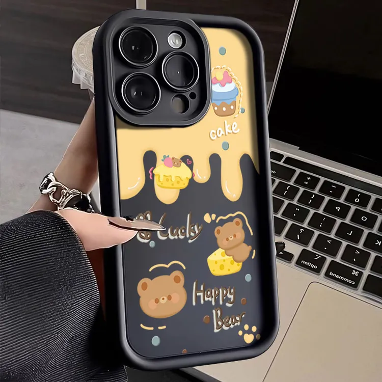 黄油小熊iPhone14promax手机壳软硅胶苹果15全包13防摔12高级11