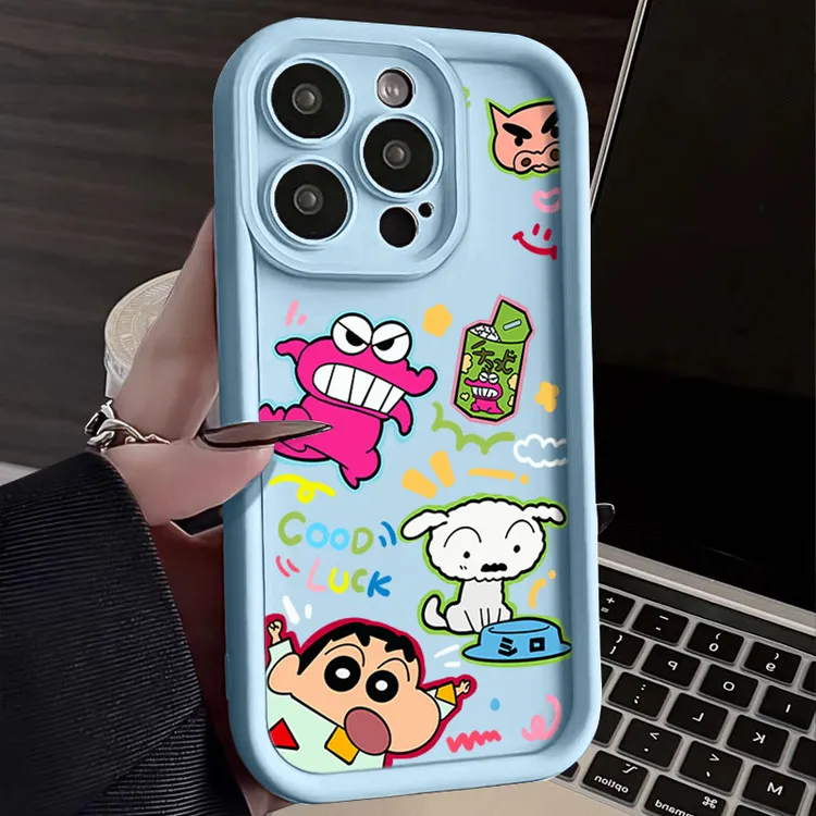 可爱小新iphone15PRO苹果手机壳14promax软硅胶13全包12P/11卡通X