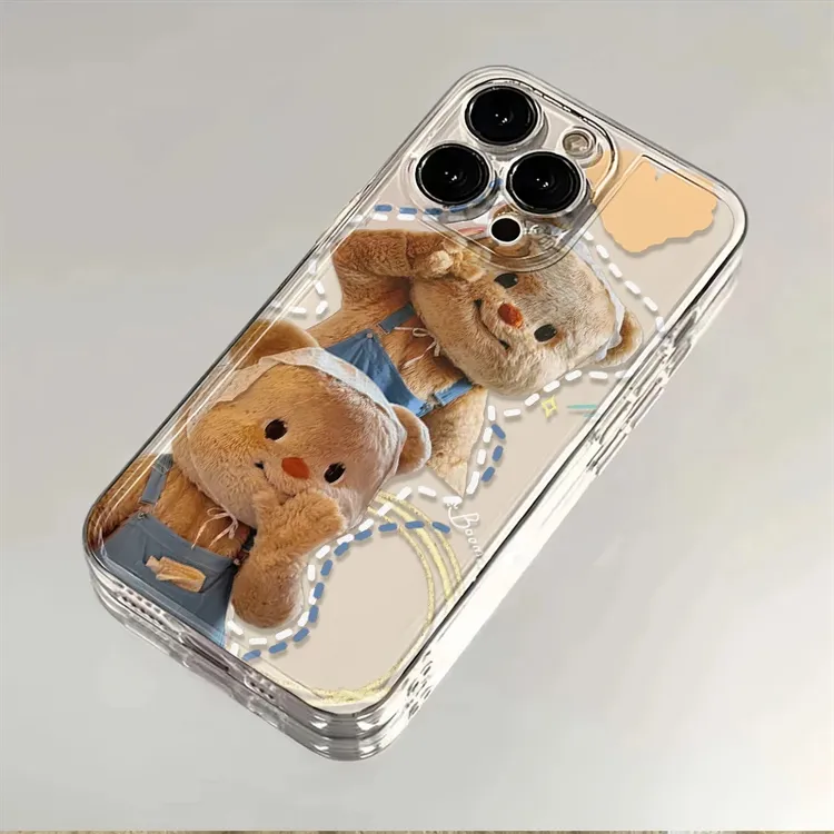 黄油小熊适用iphone16/15promax手机壳苹果13/12/11透明14p卡通8