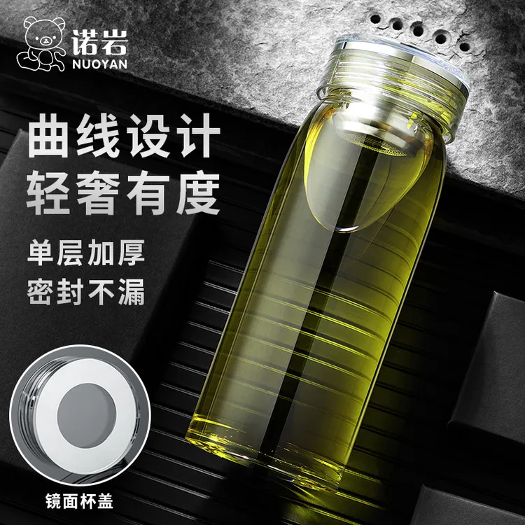 诺岩玻璃杯车载专用小肚杯加厚大容量茶杯轻奢家用水杯便携女士