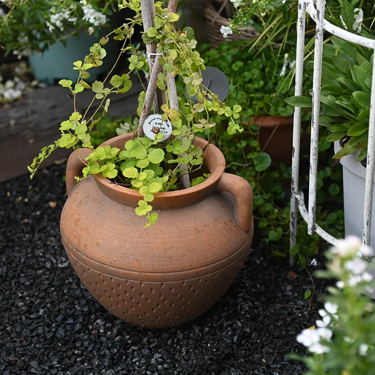 复古仿陶罐花盆大口绿植多肉盆栽陶色盆花园装饰庭院布置造景摆件