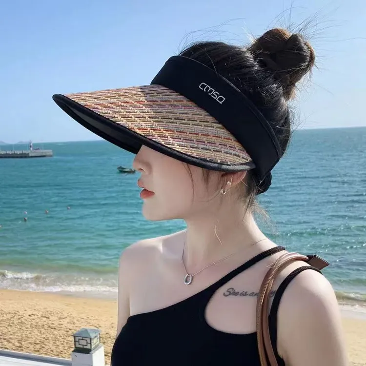 夏季新款空顶帽时尚显瘦遮阳防晒帽子女户外旅游防紫外线太阳帽子