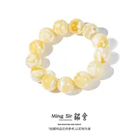 【铭舍 东方既白·妖·典藏妖花VVS级】14-20mm圆珠手串蜜蜡原矿原石