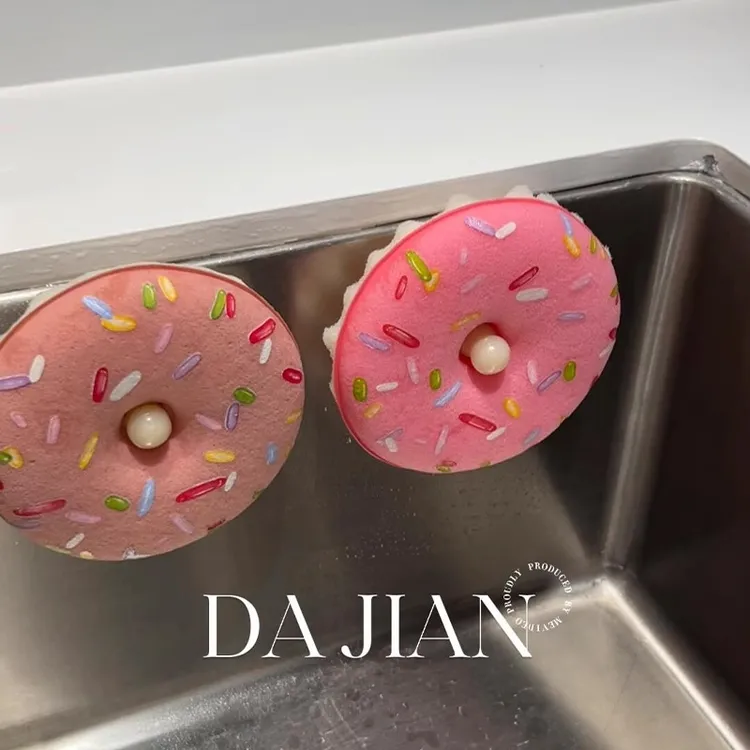 甜甜圈洗碗海绵刷锅神器厨房洗碗抹布不沾油强力去污百洁布可收纳