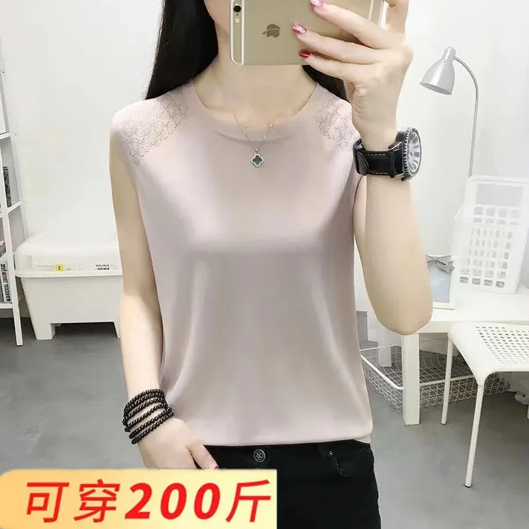 打底无袖夏季新款外穿大码女背心时尚百搭上衣打底衫宽松