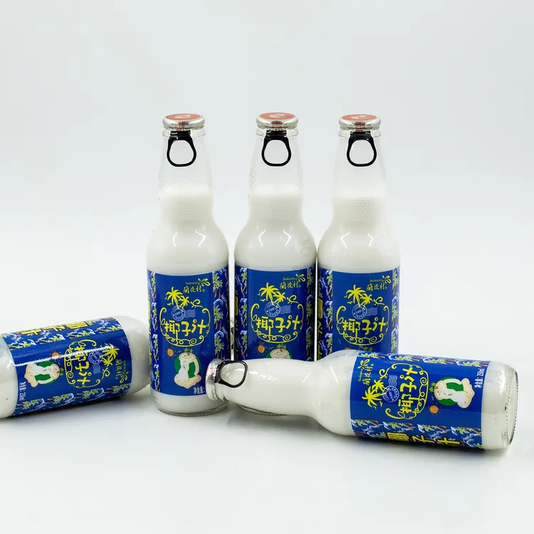 兰花村椰子汁生榨椰子植物蛋白饮料火锅烧烤必备250ml*6瓶玻璃瓶