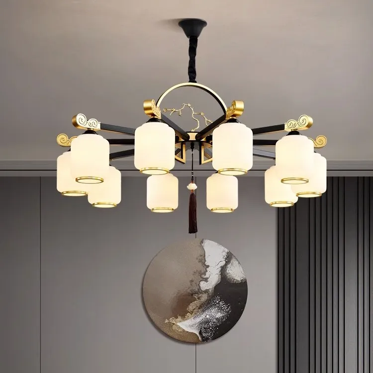 新中式禅意吊灯家用餐厅别墅大厅卧室灯中国风简约大气饭店包厢灯