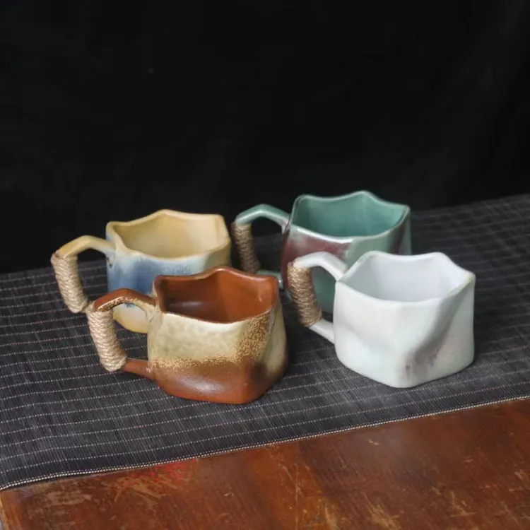 粗陶咖啡杯手工咖啡复古高颜值陶瓷高档ins精致马克杯水杯家用