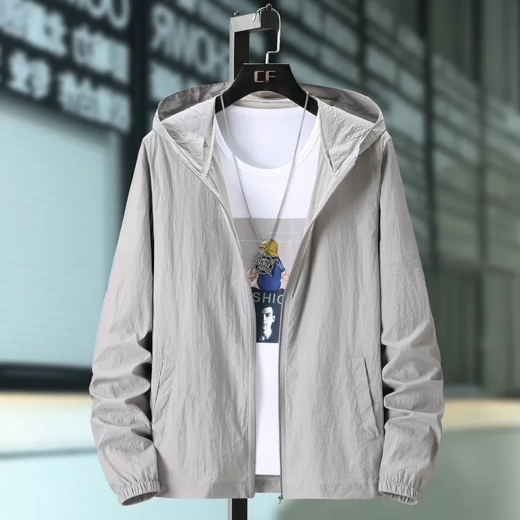 防晒衣男夏季冰丝透气轻薄防防紫外线户外晒服男钓鱼夹克宽松外套