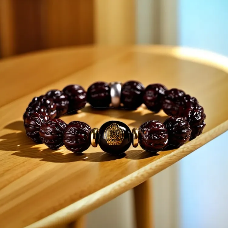 正宗紫金招财鼠手串雕刻京八棱猴头核桃生肖本命佛转运珠招财文玩